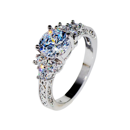 New Trendy Bohemian Crystal Inlaid Ring Women's Ring Austrian Rhinestone Inlaid Ring Fashion Metal Ring Accessories PartyJewelry