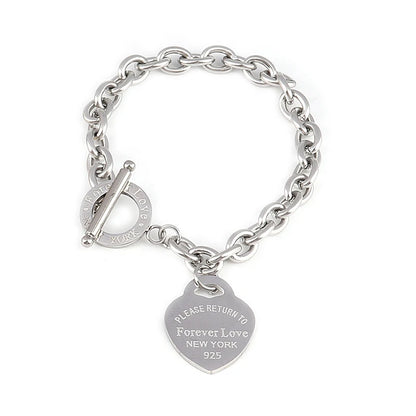 steel bracelet For Women stainless bracelets Heart Pendant Bracelets Fashion Chain Bracelets women Thick Bracelet Jewelry Gift