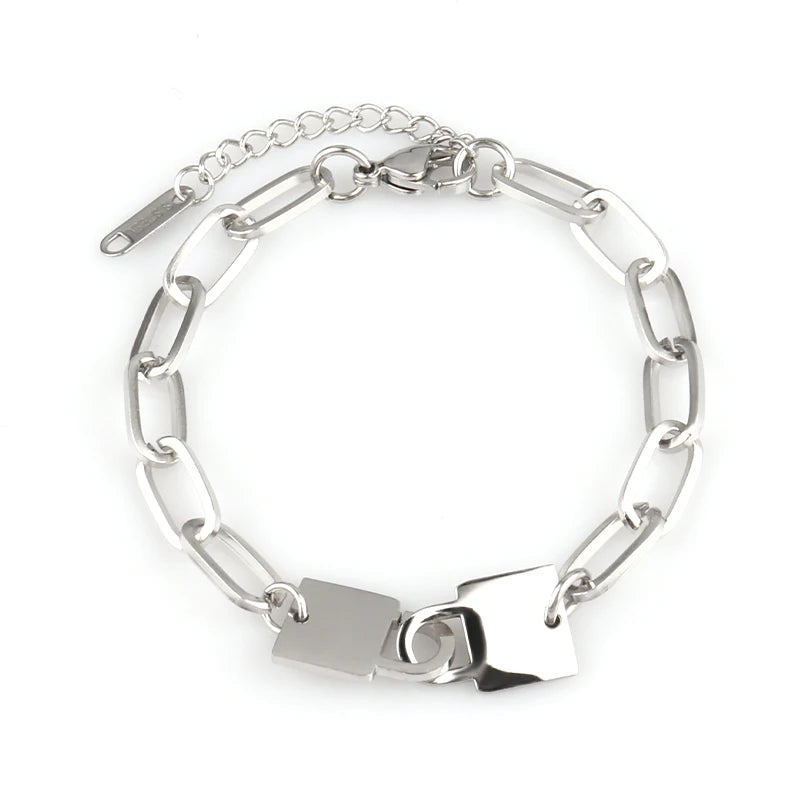 steel bracelet For Women stainless bracelets Heart Pendant Bracelets Fashion Chain Bracelets women Thick Bracelet Jewelry Gift