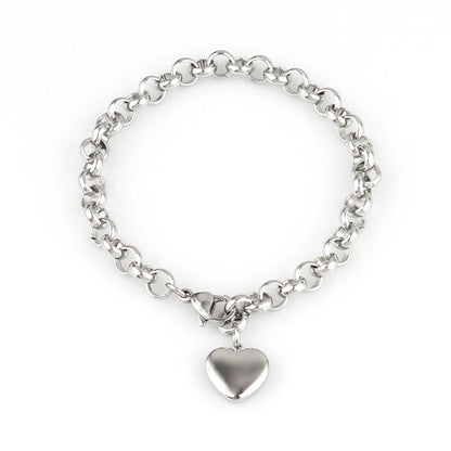 steel bracelet For Women stainless bracelets Heart Pendant Bracelets Fashion Chain Bracelets women Thick Bracelet Jewelry Gift