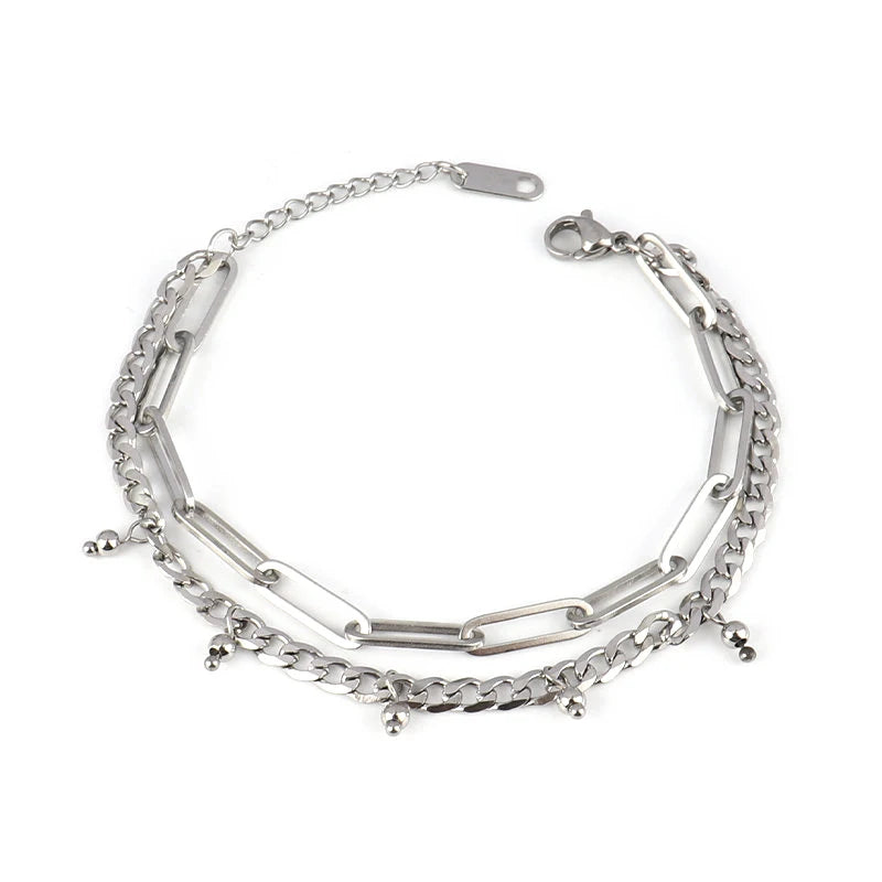 steel bracelet For Women stainless bracelets Heart Pendant Bracelets Fashion Chain Bracelets women Thick Bracelet Jewelry Gift