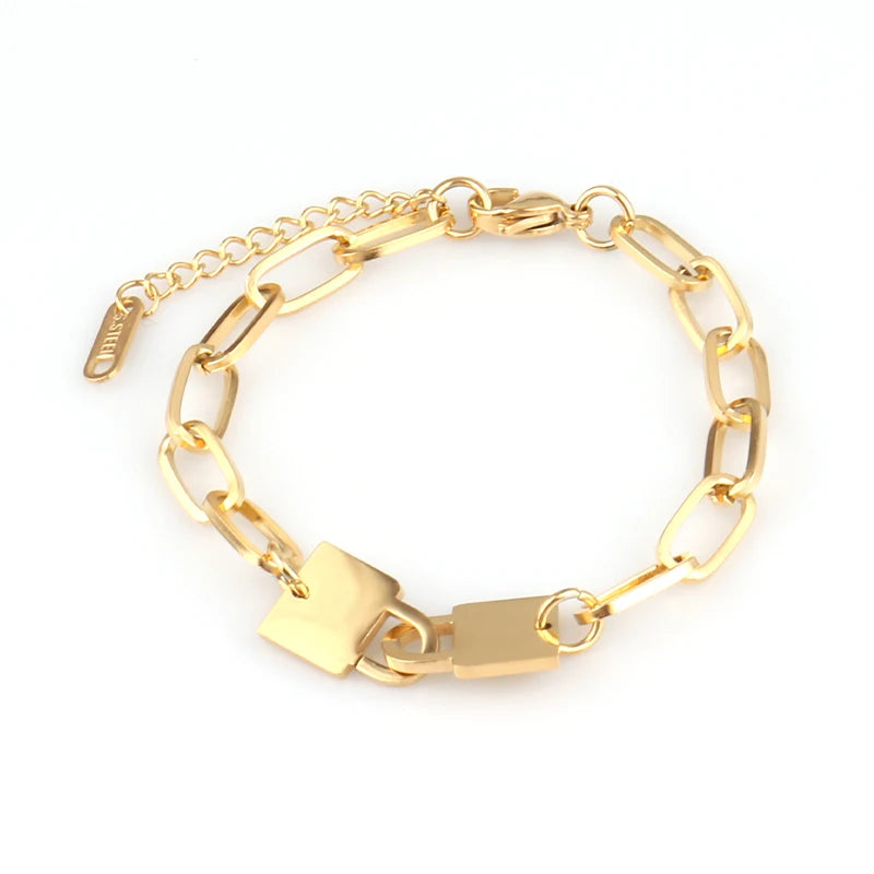 steel bracelet For Women stainless bracelets Heart Pendant Bracelets Fashion Chain Bracelets women Thick Bracelet Jewelry Gift