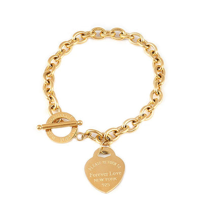 steel bracelet For Women stainless bracelets Heart Pendant Bracelets Fashion Chain Bracelets women Thick Bracelet Jewelry Gift
