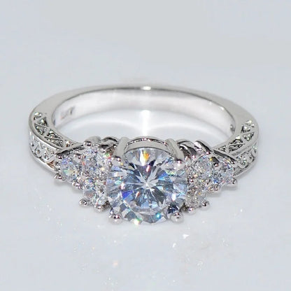 New Trendy Bohemian Crystal Inlaid Ring Women's Ring Austrian Rhinestone Inlaid Ring Fashion Metal Ring Accessories PartyJewelry