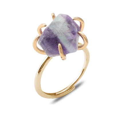 Women's Crystal Ring Adjustable Size Natural Stone Ring Ring Ring Ring Ring Amethyst Silver Silver Party Jewelry Opal Jewelry