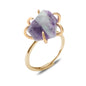 Women's Crystal Ring Adjustable Size Natural Stone Ring Ring Ring Ring Ring Amethyst Silver Silver Party Jewelry Opal Jewelry