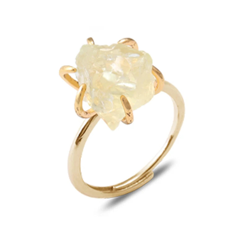 Women's Crystal Ring Adjustable Size Natural Stone Ring Ring Ring Ring Ring Amethyst Silver Silver Party Jewelry Opal Jewelry
