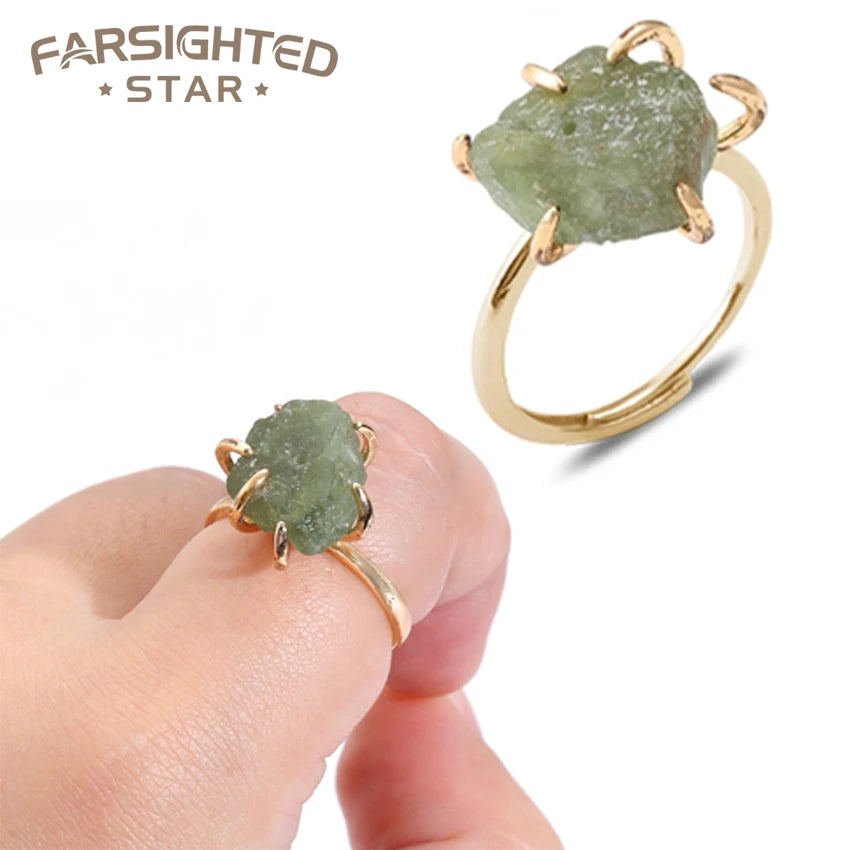 Women's Crystal Ring Adjustable Size Natural Stone Ring Ring Ring Ring Ring Amethyst Silver Silver Party Jewelry Opal Jewelry