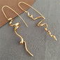 Abstract three-dimensional design earrings cool and handsome temperament fashion women exquisite retro ear hanging jewelry acces