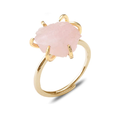 Women's Crystal Ring Adjustable Size Natural Stone Ring Ring Ring Ring Ring Amethyst Silver Silver Party Jewelry Opal Jewelry