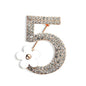 Letter 5 Full Crystal Rhinestone Brooch Pins For Women Party Flower Number Brooches