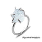 Women's Crystal Ring Adjustable Size Natural Stone Ring Ring Ring Ring Ring Amethyst Silver Silver Party Jewelry Opal Jewelry
