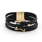 Leather Bracelets For Women 2024 Fashion Bracelets & Bangles Elegant Multilayer Wide Wrap Bracelet Female Jewelry Gift