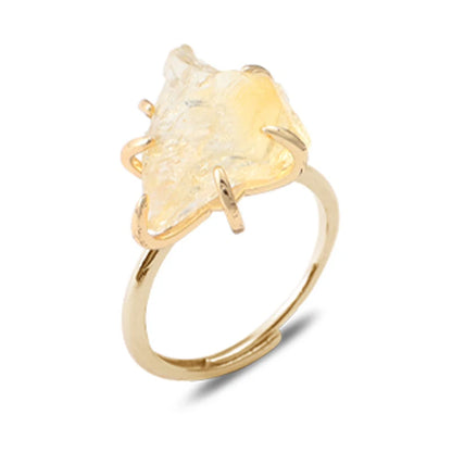 Women's Crystal Ring Adjustable Size Natural Stone Ring Ring Ring Ring Ring Amethyst Silver Silver Party Jewelry Opal Jewelry