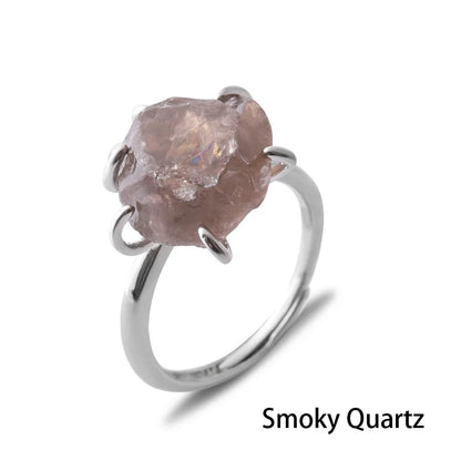 Women's Crystal Ring Adjustable Size Natural Stone Ring Ring Ring Ring Ring Amethyst Silver Silver Party Jewelry Opal Jewelry