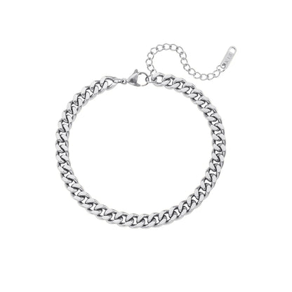 Cuban Chain Anklets 18K Gold Plated Punk Different Width Waterproof Anklets for Women Jewelry Accessories