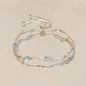 Elegant Crystal Flowers Bracelet For Women Y2K Sweet Girls Moon Cherry Blossom Bow Zircon Bracelets Luxury Designer Jewelry Gift