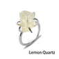 Women's Crystal Ring Adjustable Size Natural Stone Ring Ring Ring Ring Ring Amethyst Silver Silver Party Jewelry Opal Jewelry