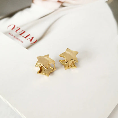 4 Designs Round Ball Geometric Earrings Textured Earrings for Women Star Earrings Basket Huggie Earrings 2019