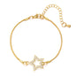 Elegant Crystal Flowers Bracelet For Women Y2K Sweet Girls Moon Cherry Blossom Bow Zircon Bracelets Luxury Designer Jewelry Gift