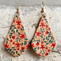 Cork Printed Earrings Leather Earrings Bohemian Flower Geometry Earrings Retro Style Earrings Hot Sale Wholesale