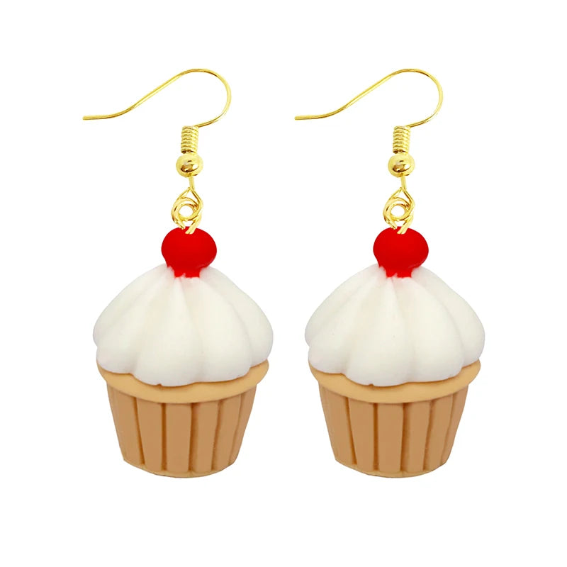 Earrings For Women Girls Cute Foods Hamburg Pizza Chicken Leg Candy Bottle Handmade Candy Kids Funny Resin