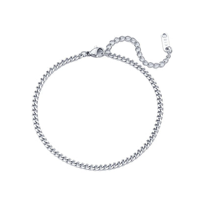 Cuban Chain Anklets 18K Gold Plated Punk Different Width Waterproof Anklets for Women Jewelry Accessories