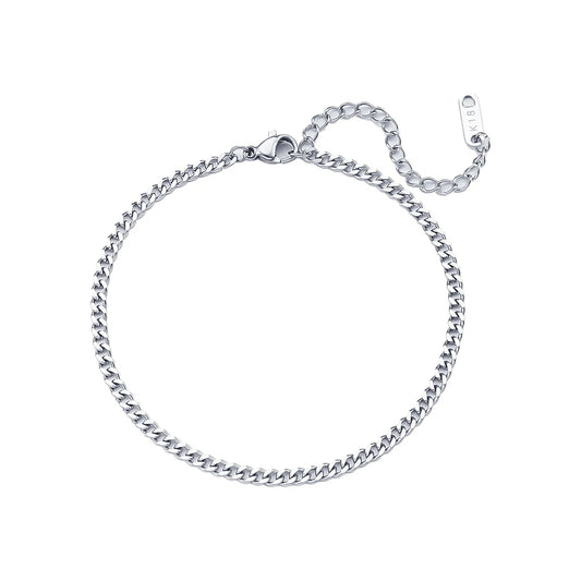 Cuban Chain Anklets 18K Gold Plated Punk Different Width Waterproof Anklets for Women Jewelry Accessories