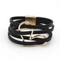 Leather Bracelets For Women 2024 Fashion Bracelets & Bangles Elegant Multilayer Wide Wrap Bracelet Female Jewelry Gift