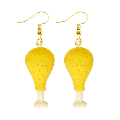 Earrings For Women Girls Cute Foods Hamburg Pizza Chicken Leg Candy Bottle Handmade Candy Kids Funny Resin