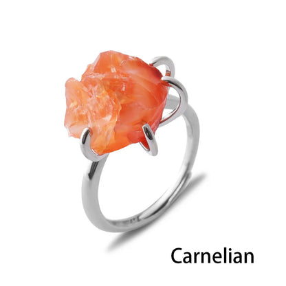 Women's Crystal Ring Adjustable Size Natural Stone Ring Ring Ring Ring Ring Amethyst Silver Silver Party Jewelry Opal Jewelry