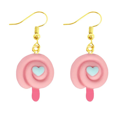 Earrings For Women Girls Cute Foods Hamburg Pizza Chicken Leg Candy Bottle Handmade Candy Kids Funny Resin