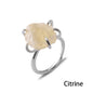 Women's Crystal Ring Adjustable Size Natural Stone Ring Ring Ring Ring Ring Amethyst Silver Silver Party Jewelry Opal Jewelry