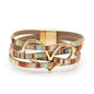 Leather Bracelets For Women 2024 Fashion Bracelets & Bangles Elegant Multilayer Wide Wrap Bracelet Female Jewelry Gift