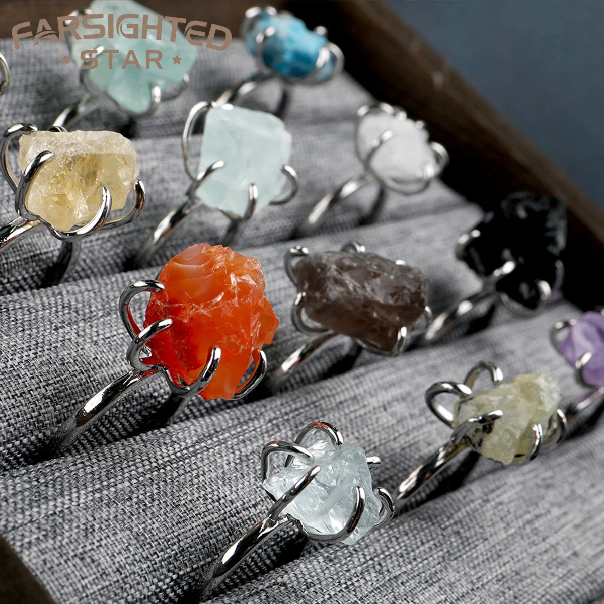 Women's Crystal Ring Adjustable Size Natural Stone Ring Ring Ring Ring Ring Amethyst Silver Silver Party Jewelry Opal Jewelry