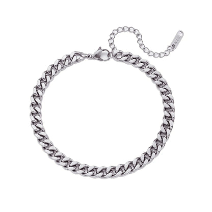 Cuban Chain Anklets 18K Gold Plated Punk Different Width Waterproof Anklets for Women Jewelry Accessories