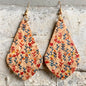 Cork Printed Earrings Leather Earrings Bohemian Flower Geometry Earrings Retro Style Earrings Hot Sale Wholesale