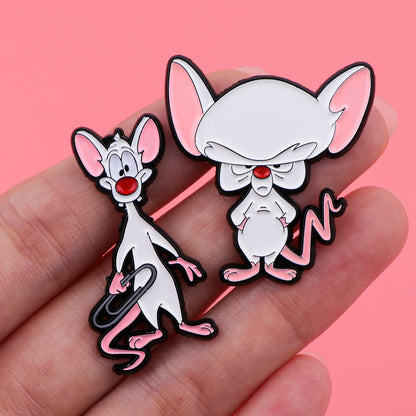 Cartoon Mouse Brooches for Women Cute Enamel Pins Badges Lapel Pins for Backpack Animal Jewelry Clothing Accessories Kids Gifts