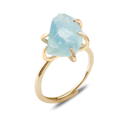 Women's Crystal Ring Adjustable Size Natural Stone Ring Ring Ring Ring Ring Amethyst Silver Silver Party Jewelry Opal Jewelry
