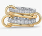 Women's gold stackable ring, colorproof, cubic zirconia ring, silver and gold ring set, multi-ring connection ring
