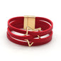 Leather Bracelets For Women 2024 Fashion Bracelets & Bangles Elegant Multilayer Wide Wrap Bracelet Female Jewelry Gift