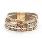 Leather Bracelets For Women 2024 Fashion Bracelets & Bangles Elegant Multilayer Wide Wrap Bracelet Female Jewelry Gift