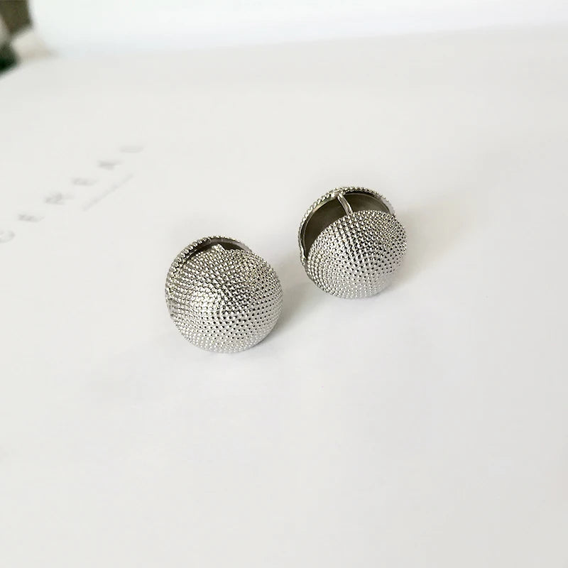 4 Designs Round Ball Geometric Earrings Textured Earrings for Women Star Earrings Basket Huggie Earrings 2019