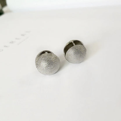 4 Designs Round Ball Geometric Earrings Textured Earrings for Women Star Earrings Basket Huggie Earrings 2019