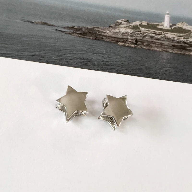 4 Designs Round Ball Geometric Earrings Textured Earrings for Women Star Earrings Basket Huggie Earrings 2019