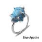Women's Crystal Ring Adjustable Size Natural Stone Ring Ring Ring Ring Ring Amethyst Silver Silver Party Jewelry Opal Jewelry